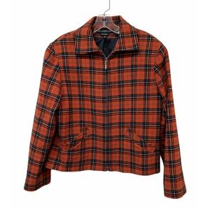 Braebrook Women's 8 Wool Blend Plaid Zip Front Jacket Made in Ukraine